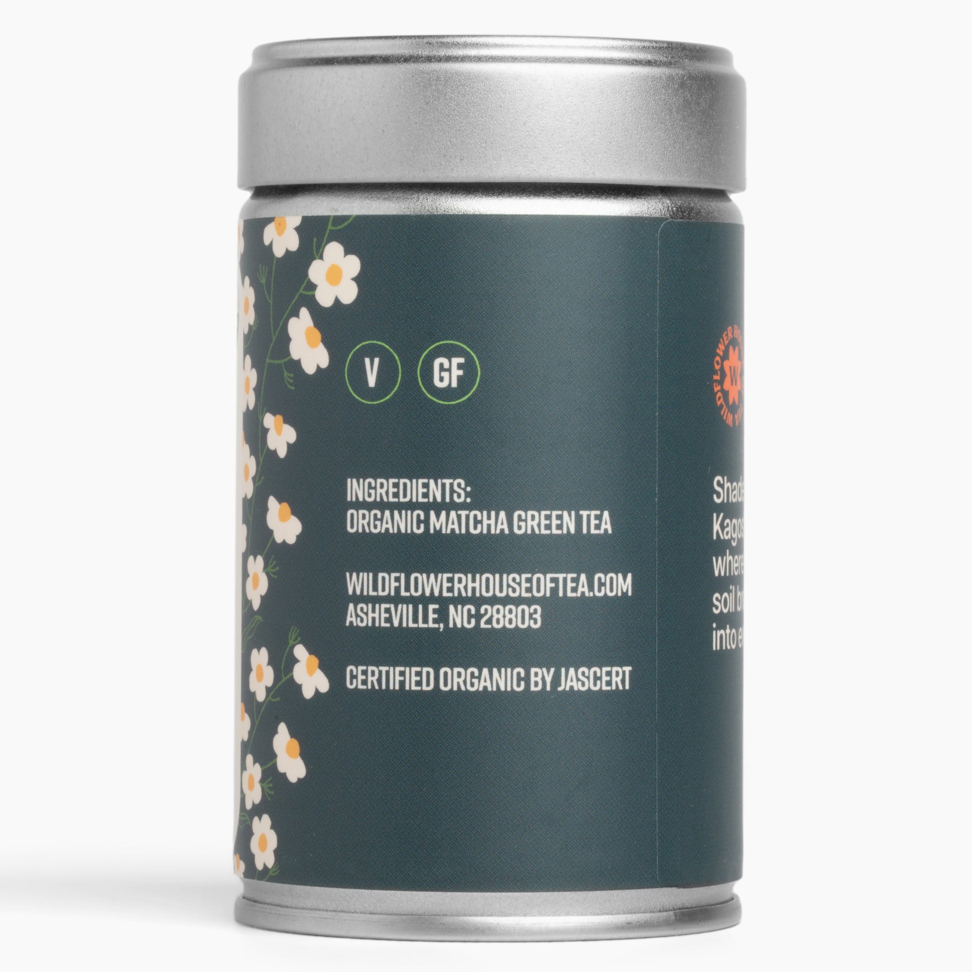 Matcha can reading ingredients: Organic matcha green tea